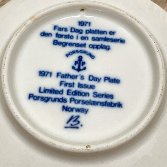 Collectible Father’s Day vintage 1971 fishin plate - Picture 4 of 4